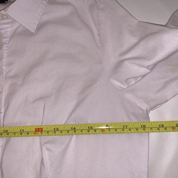 Zac & Rachel White Button Down Ruffle 3/4 Sleeve Women’s Shirt Size S - Picture 4 of 9